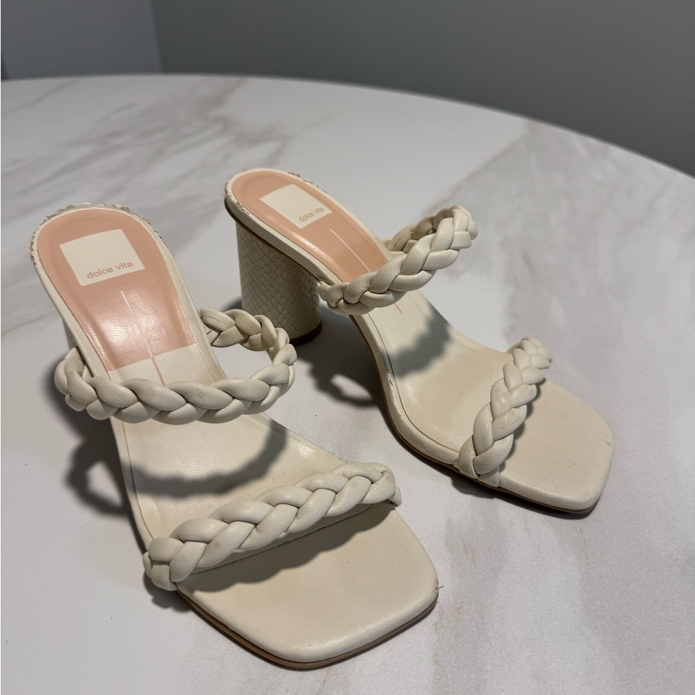 Dolce Vita Women's Ivory Braided Heels